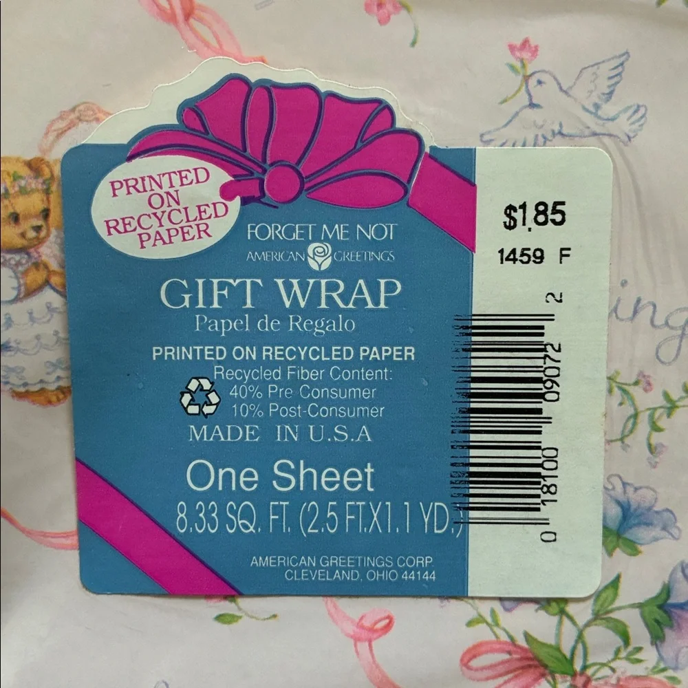 Vintage American Greetings Wedding Gift Wrap - One Sheet